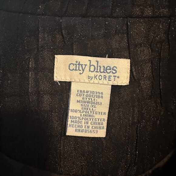 City Blues by Koret black crepe jacket size XL - Picture 3 of 7